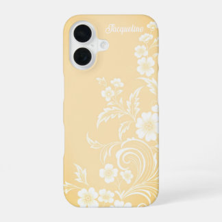 Delicate Peach & White Flowers iPhone 16 Case