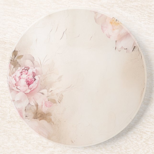 Delicate Peonies Coaster (Front)