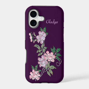 Delicate peonies elegant floral pattern with name