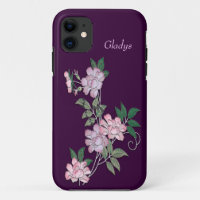 Delicate peonies elegant floral pattern with name