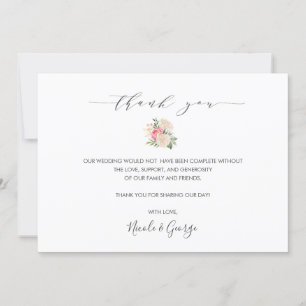 Delicate Peony bouquet summer wedding thank you Invitation