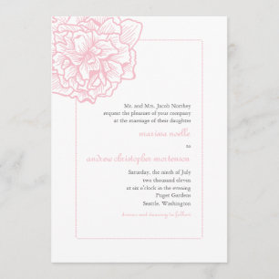 Delicate Peony Wedding Invitation