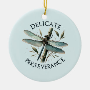 Delicate Perseverance - Artistic Dragonfly Ceramic Tree Decoration