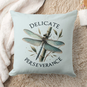 Delicate Perseverance - Artistic Dragonfly Cushion