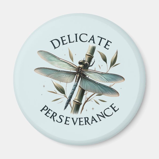 Delicate Perseverance - Artistic Dragonfly Magnet (Front)