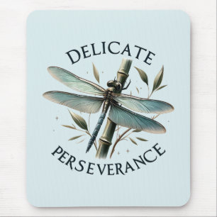 Delicate Perseverance - Artistic Dragonfly Mouse Mat