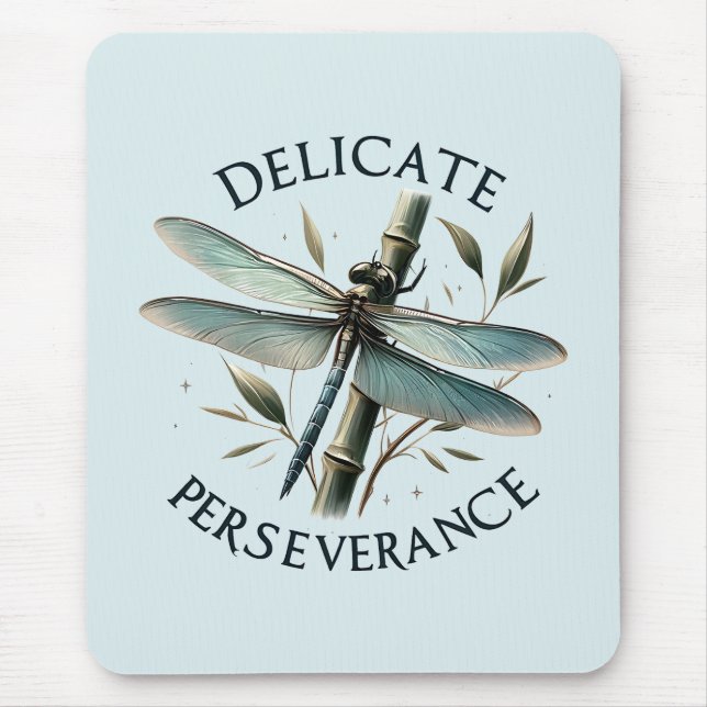Delicate Perseverance - Artistic Dragonfly Mouse Mat (Front)