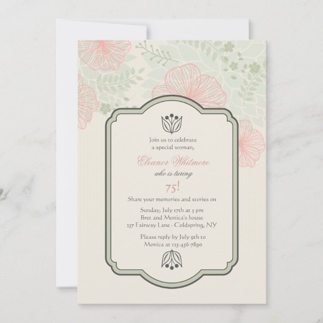 Delicate Petals Invitation (Front)