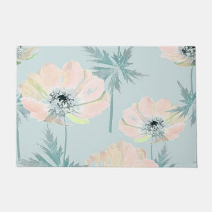 Delicate pink anemones. doormat