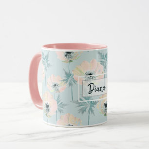 Delicate pink anemones . mug