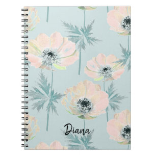 Delicate pink anemones . notebook