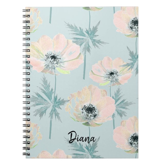 Delicate pink anemones . notebook (Front)