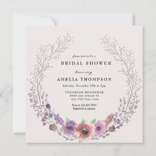 Delicate Pink   Baby Breath Floral Bridal Shower Invitation
