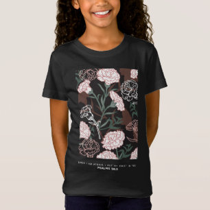 Delicate Pink Carnations with Green Leaves Floral T-Shirt