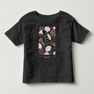 Delicate Pink Carnations with Green Leaves Floral Toddler T-Shirt