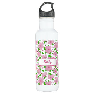 Delicate pink cherry blossom pattern custom 710 ml water bottle