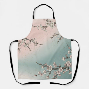 Delicate Pink Cherry Blossom Sakura Branches Apron