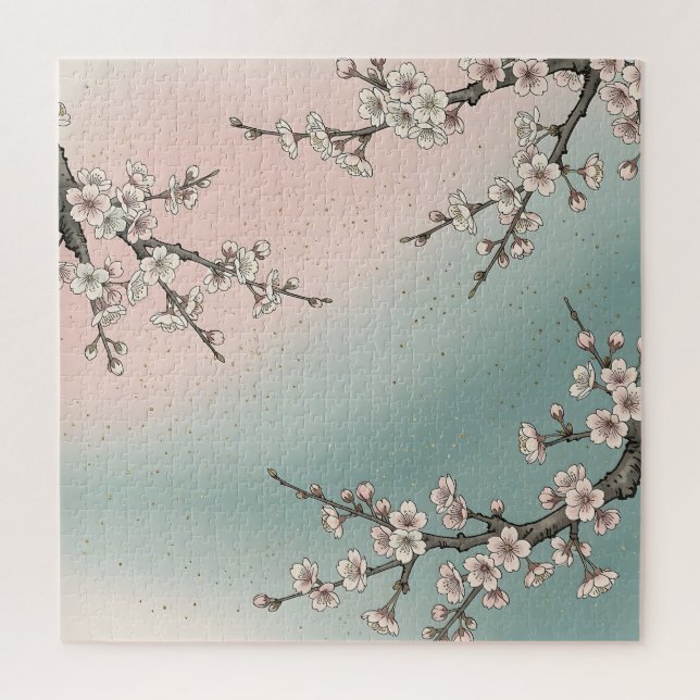 Delicate Pink Cherry Blossom Sakura Branches  Jigsaw Puzzle (Vertical)