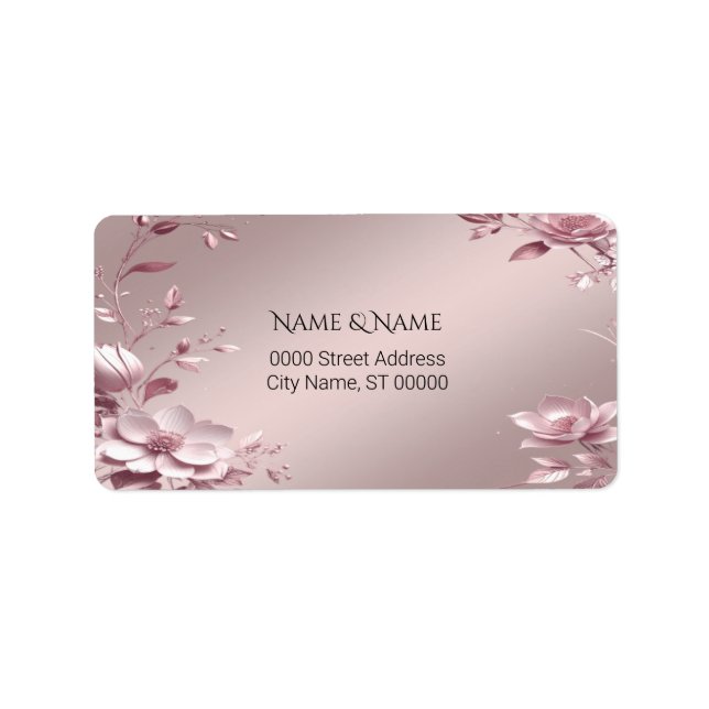 Delicate Pink Floral Address Label (Front)