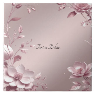 Delicate Pink Floral Ceramic Tile