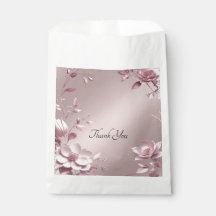 Delicate Pink Floral Favor Bag