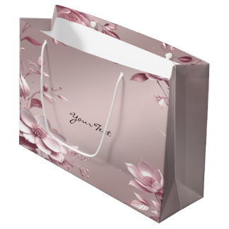 Delicate Pink Floral Gift Bag