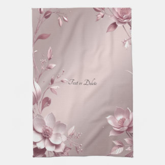 Delicate Pink Floral Kitchen Towel