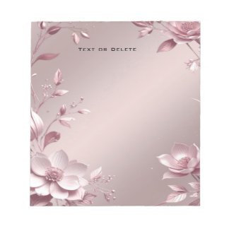Delicate Pink Floral Notepad