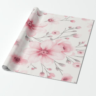 Delicate Pink Floral Pattern with Soft Elegance Wrapping Paper