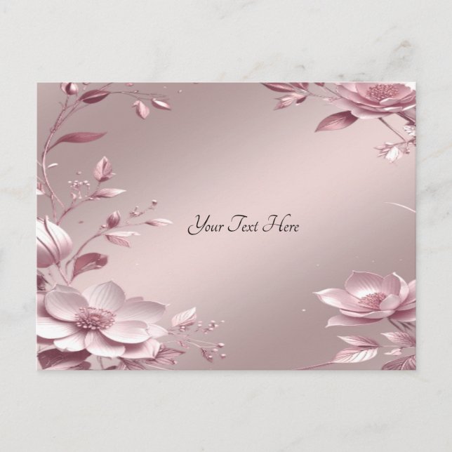 Delicate Pink Floral Postcard (Front)