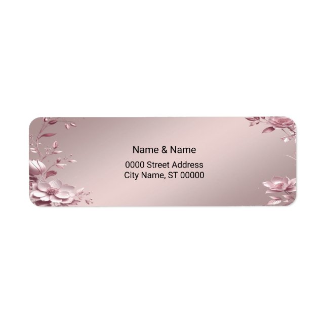 Delicate Pink Floral Return Address Label (Front)