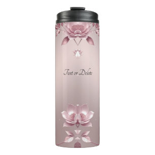 Delicate Pink Floral Thermal Tumbler
