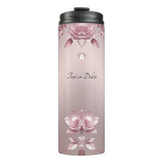 Delicate Pink Floral Thermal Tumbler