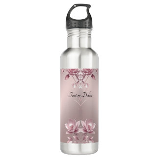 Delicate Pink Floral Water Bottle