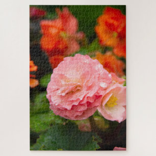 Delicate pink flower after the rain  jigsaw puzzle