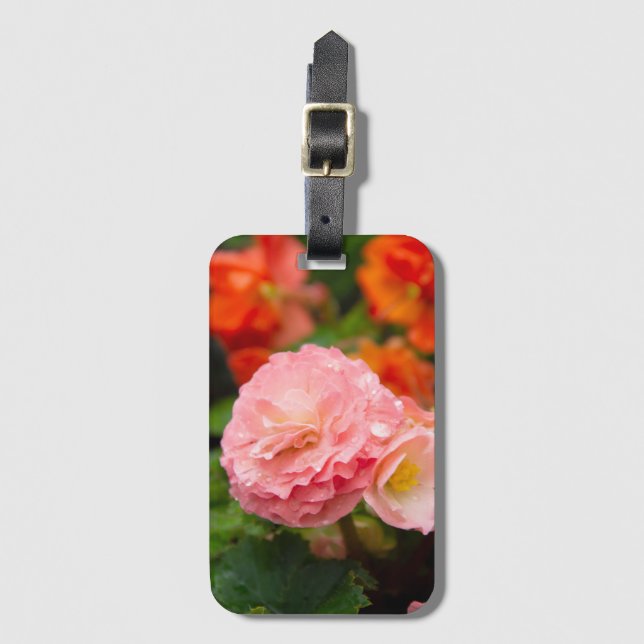 Delicate pink flower after the rain    luggage tag (Front Vertical)