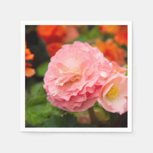 Delicate pink flower after the rain     napkin