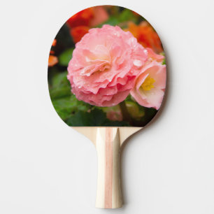 Delicate pink flower after the rain ping pong paddle