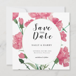 Delicate Pink Flower Wedding Save The Date