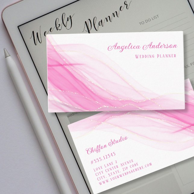 Delicate Pink Gold Details Business Card (Creator Uploaded)