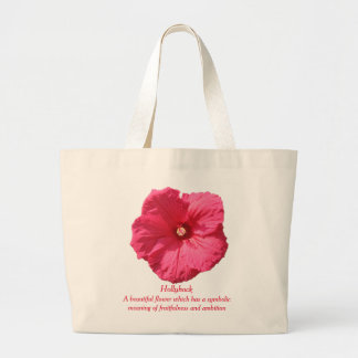 Delicate Pink Hollyhock-Fruitfulness and Ambition Large Tote Bag