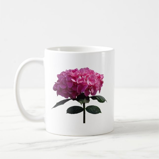 Delicate Pink Hydrangea Coffee Mug (Left)