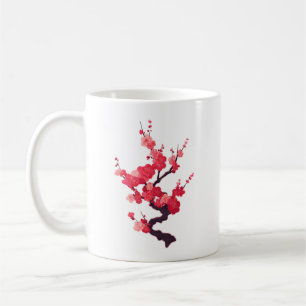 Delicate Pink Japanese Cherry Tree Twig Coffee Mug