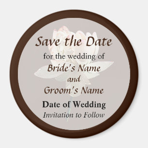 Delicate Pink Lotus Save the Date Magnet