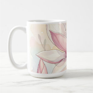 Delicate Pink Magnolia Watercolor Bloom Coffee Mug