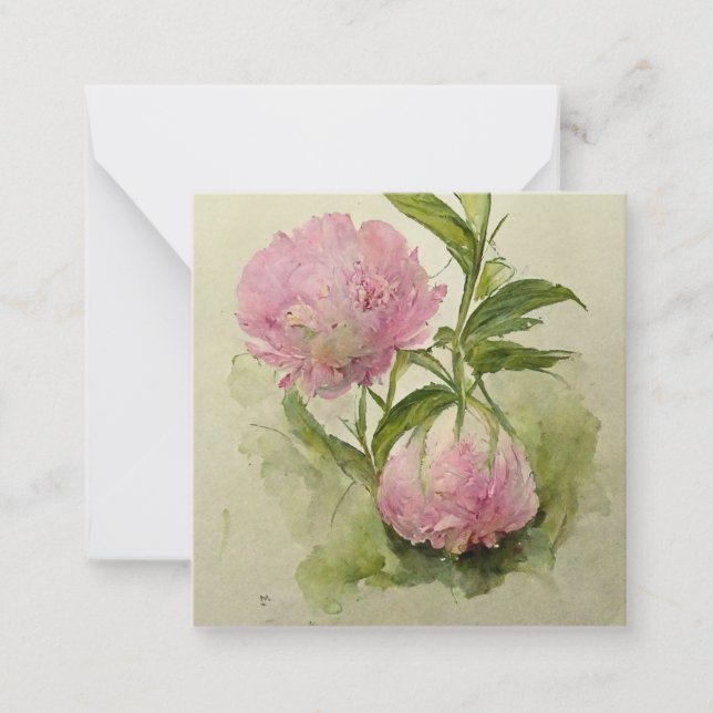 Delicate pink peonIes  Card (Front)