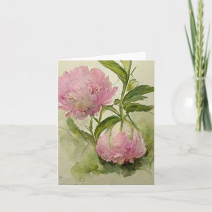 Delicate pink peonIes  Note Card
