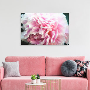 Delicate Pink Peony Floral Wrapped Canvas Print