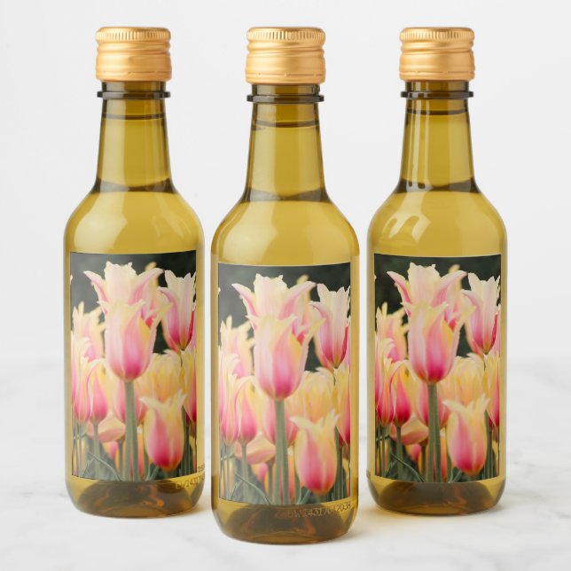 Delicate Pink Petals Food and Beverage Label Set (Bottles)