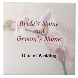 Delicate Pink Phalaenopsis Orchid Wedding Products Tile